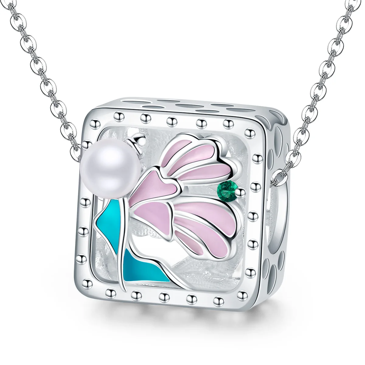 LEICARE Enamel Cute Elf Charm Pendant 925 Sterling Silver Fashion Square Charm Spacer Bead for DIY Jewelry Making