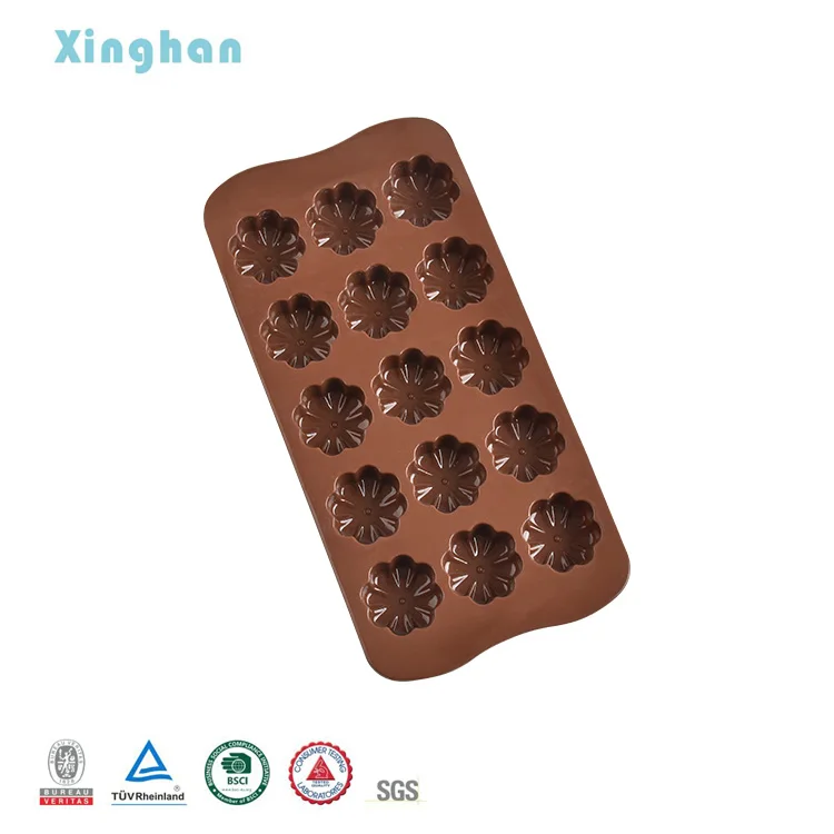 New Design Manual Filling Flower Shape Chocolate Mold Silicone Baking Mold, Chocolate Molds&Candy