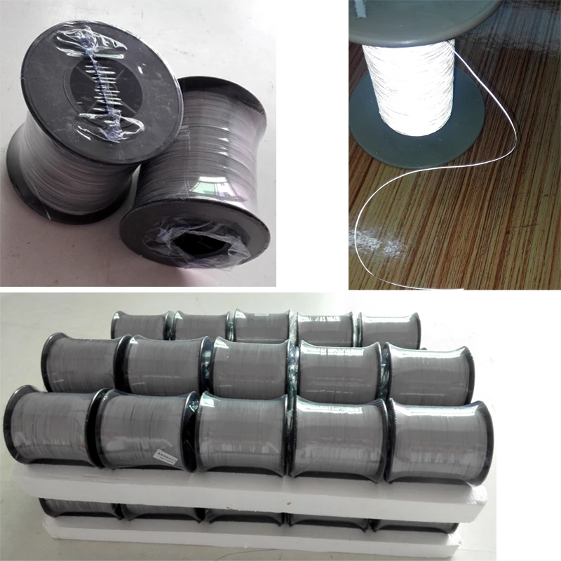 wholesale high visibility fabric thread 2mm double sides silver gray colorful light reflective PET yarn for rope scarf knitting