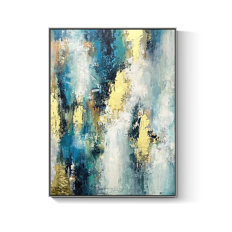 Custom Modern abstract wall decor 100% prue handmade gold foil wall art HandPainted oil painting on canvas