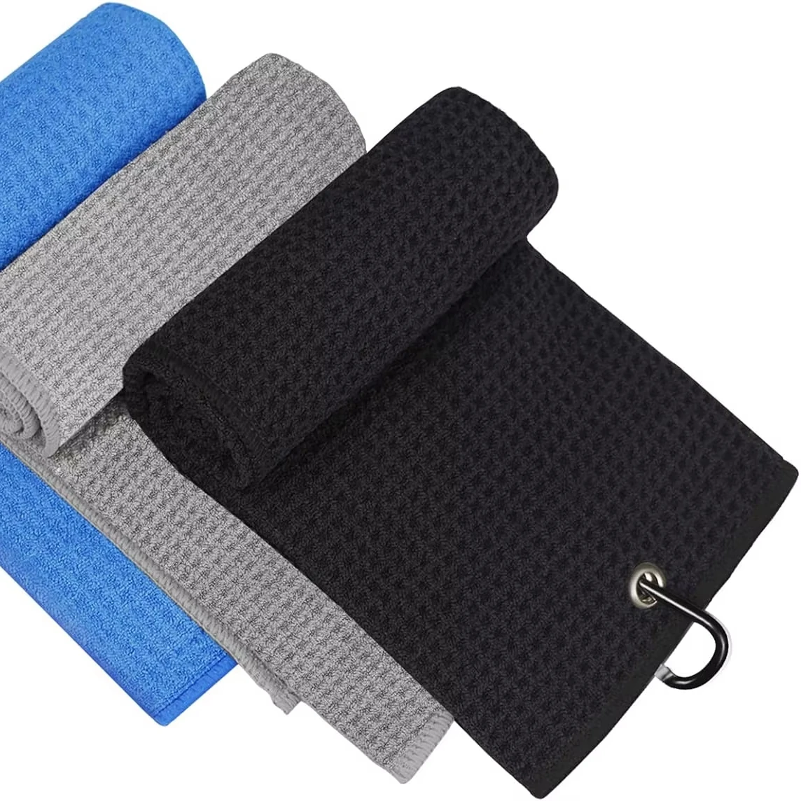Custom Microfiber Waffle Golf Towel Personalized Carabiner Custom Logo  Sublimate Sports Towels Quickdrying Towel