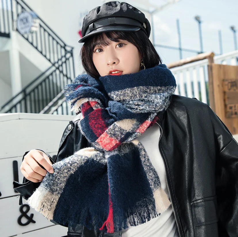 2021 Hot sales CUSTOMIZED British style cashmere-like scarf for autumn and winter customized design