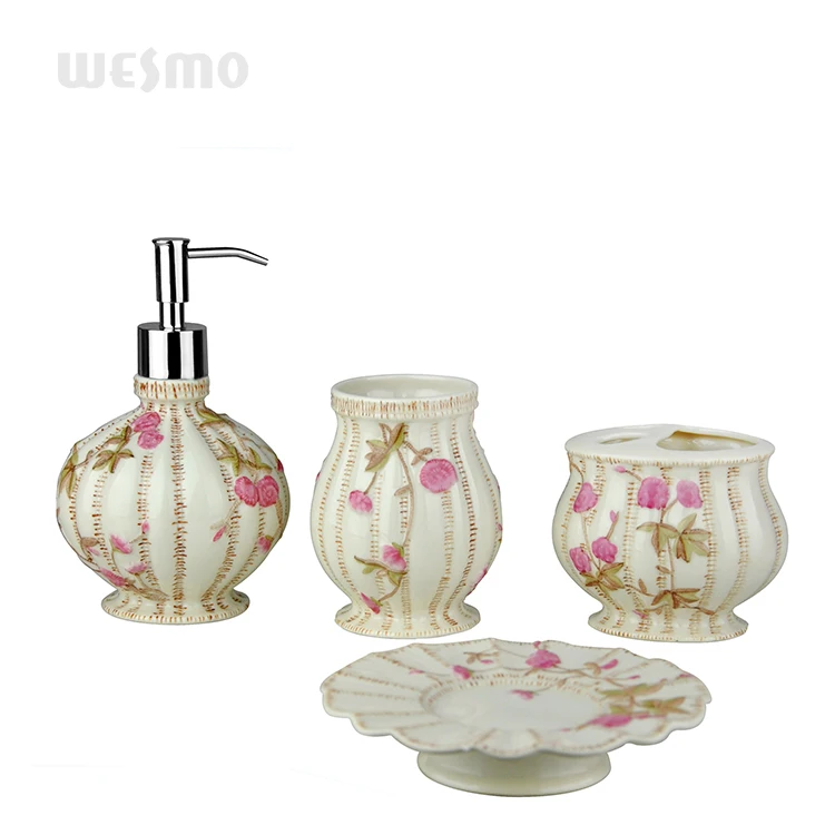 Лидер продаж, элегантная сантехника, аксессуары для ванной комнаты, набор из рельефного фарфора для ванной комнаты