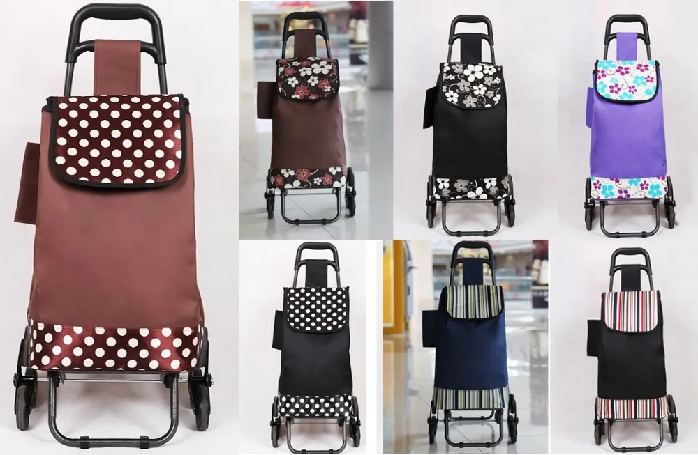 Supermarket lightweight foldable Shopping Trolley Replacement Bag Vegetables wholesale factory portable folding carts