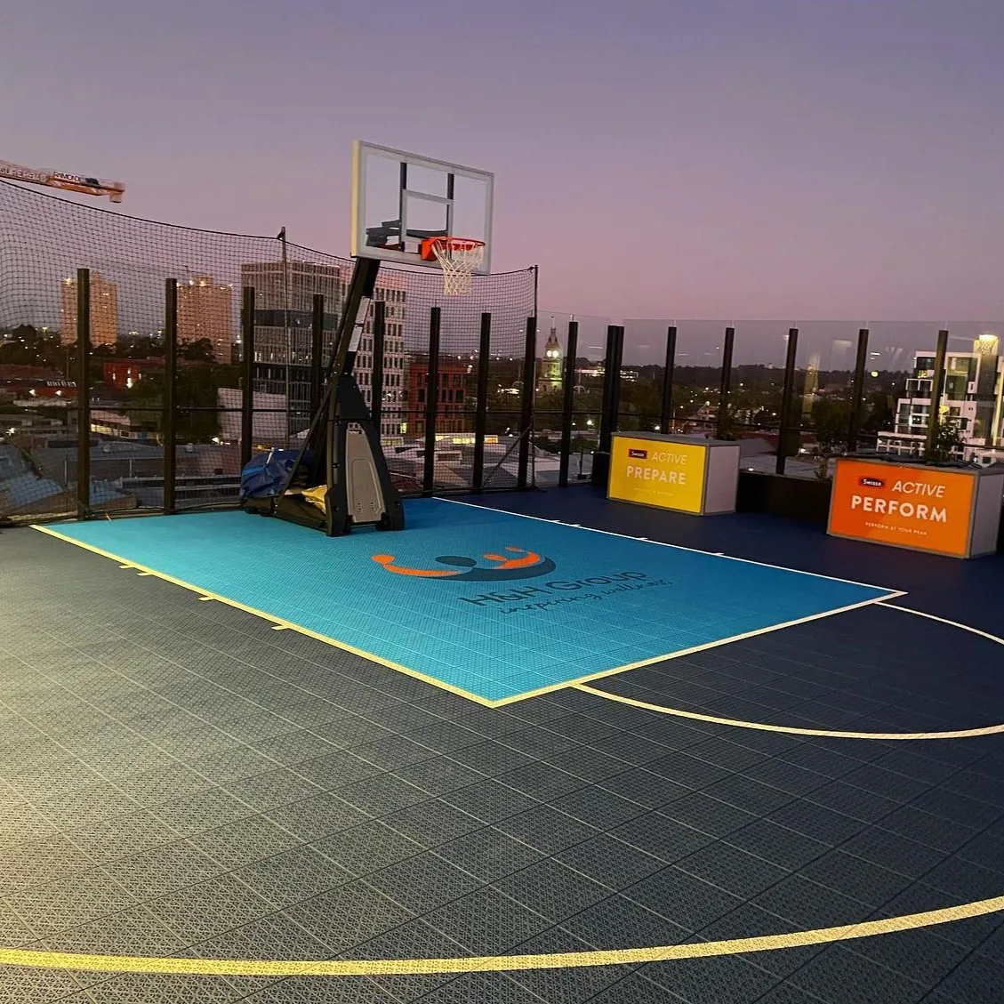 outdoor portable sport surface synthetic flooring PP interlocking flooring for 35*35 feet basketball court