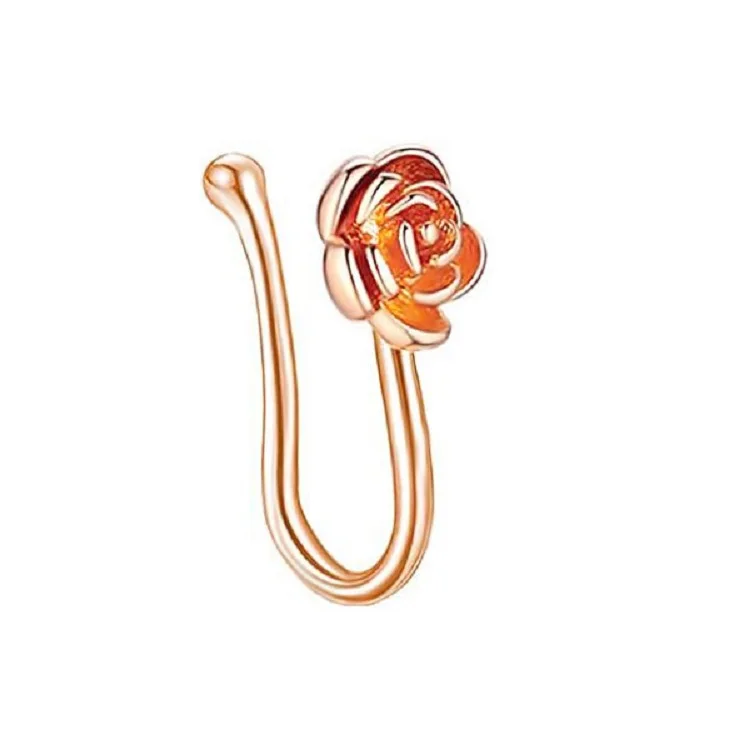 Nose Cuff Non Piercing Stainless Steel Jewelry Gold Plated Silver Dangle Nose Ring Butterfly Jewelry Nose Clip