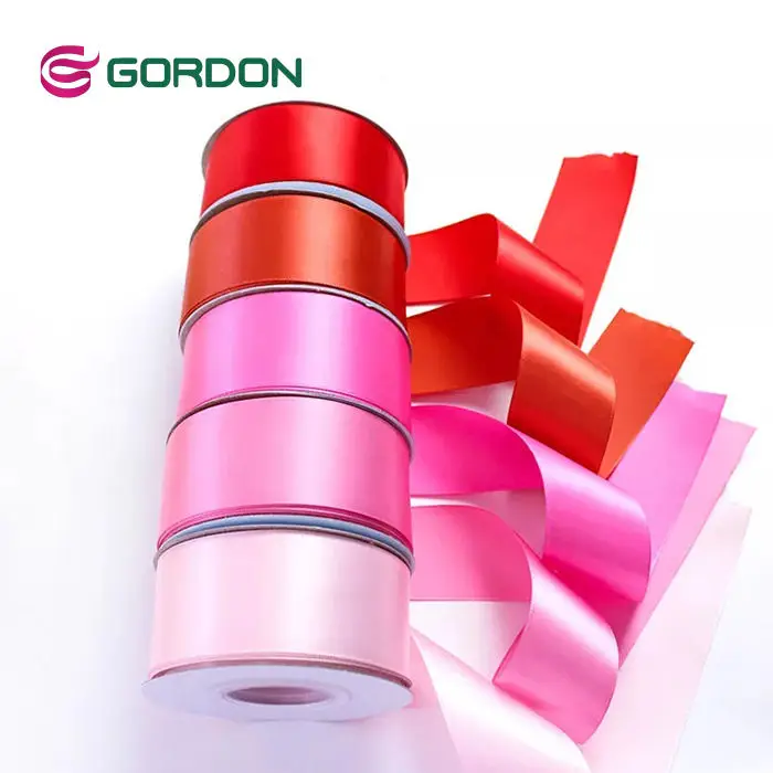 Gordon Ribbons Factory Wholesale Price Decorative Polyester Ribbon  1.5 Inches Double Sided Pastel Satin Ribbon