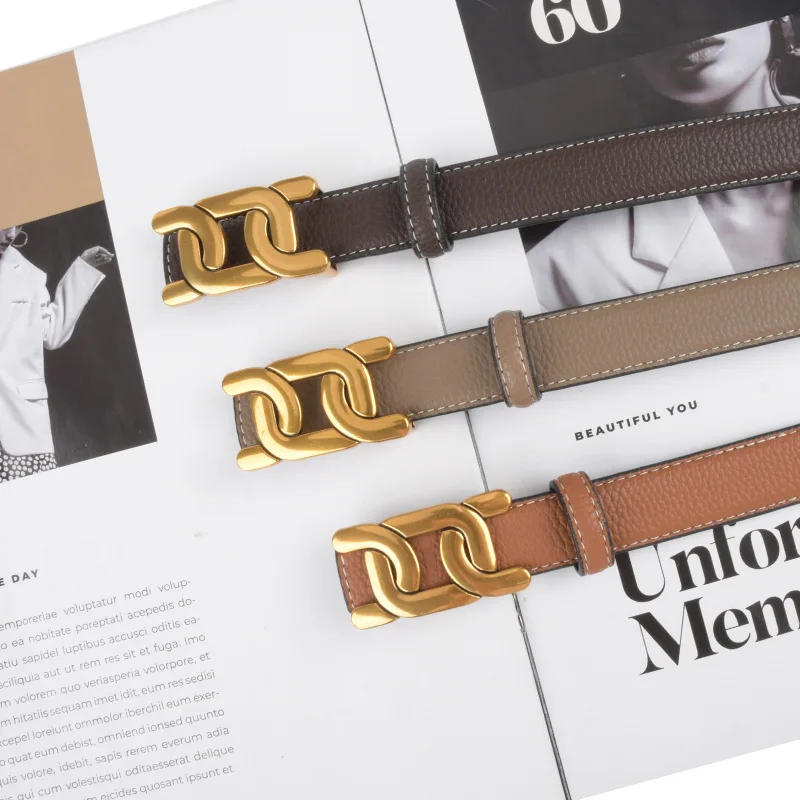 Top-layer Leather Belt For Women With Dress Jeans Slacks Casual Fashion Ladies Leather Belt