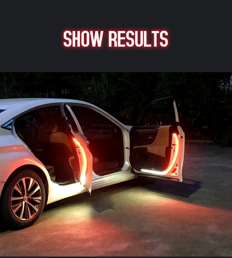 car  door anti collision decorative interior  lights new cold light car door open strobe warning light