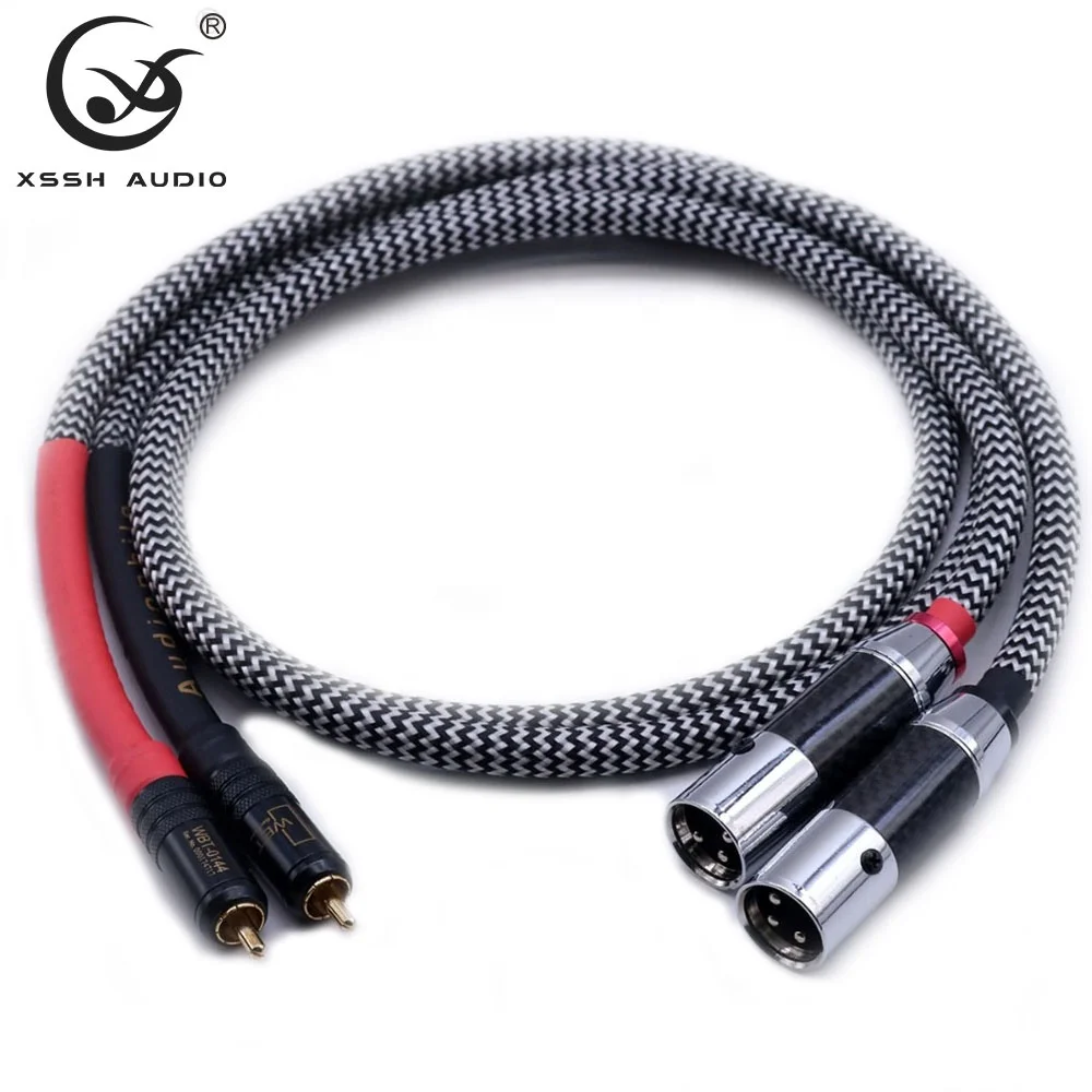 Audiophile Interconnect Wire YIVO OEM ODM DIY 4 Core OFC Plated Silver 2XLR to 2RCA Connectors HIFI Audio and Video Aux Cables