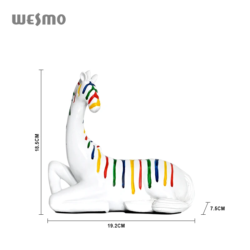 Modern nordic colorful animal desk decoration art graffiti high quality tabletop decor Resin sculpture ornament