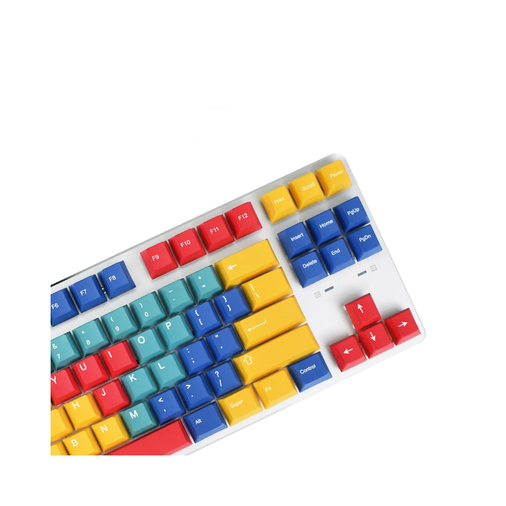 123 keys Panel Keycaps Colorful PBT Cherry Profile Dye Sublimation Keycap for Gateron Kailh Cherry MX Switch Keyboard