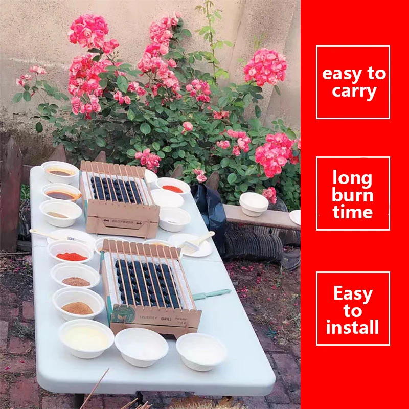 Wholesale Portable Small Picnic Disposable Grill Indoor Charcoal Outdoor Grill Pie Disposable Grill
