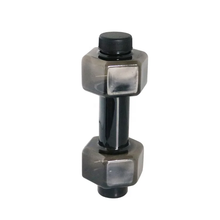
Factory Big Capacity Flip Top Leak Proof lid Outdoor Plastic Clear Dumbbell Shaped Fitness Gym Training Water Bottles for Sport 