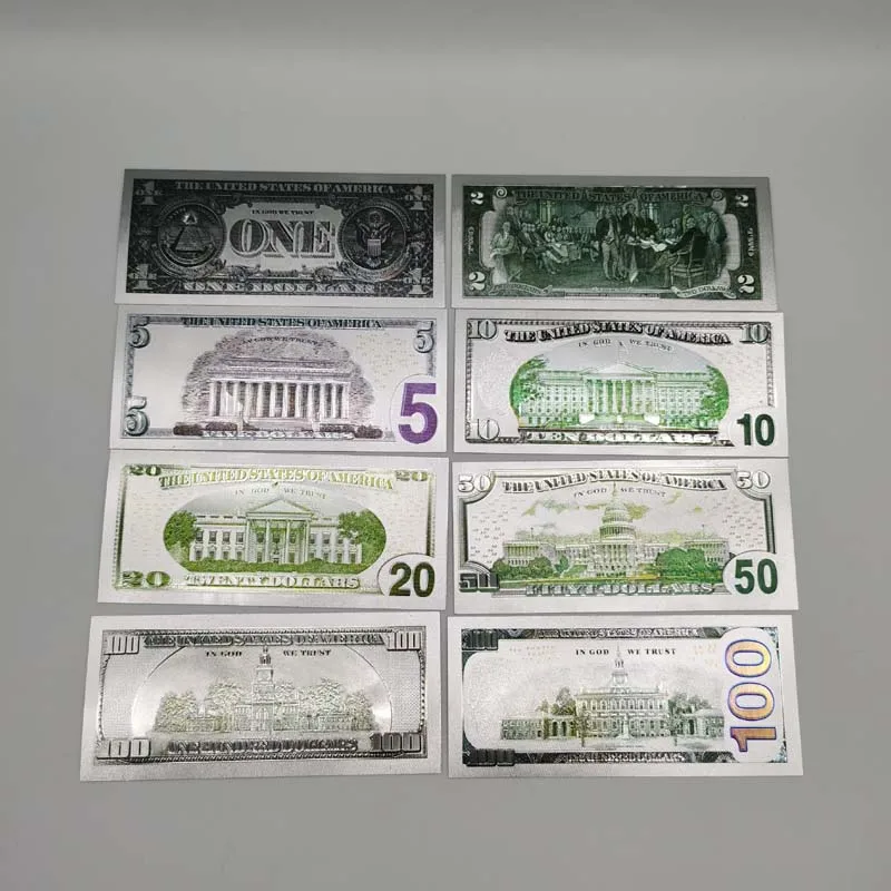 Hotselling waterproof silver foil banknotes  money gold foil banknote  24k gold foil dollar bill banknotes