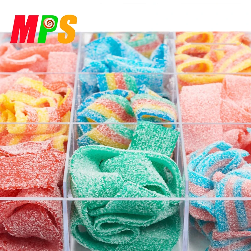  Кислая лента полоски с красочным покрытием сахара Yummy Gummy