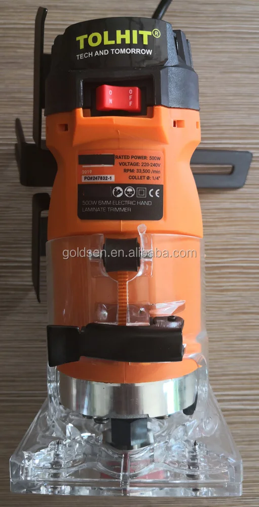 TOLHIT 220-240v 6.35mm 580w Power Laminate Wood Trimmer Electric Wood Edge Trimming Machine