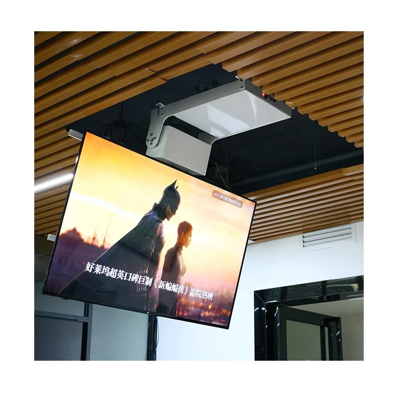 Hot Sales 32-75 Inches tv ceiling flip mount remote control tv ceiling lift electric motorized  folding tv bracket