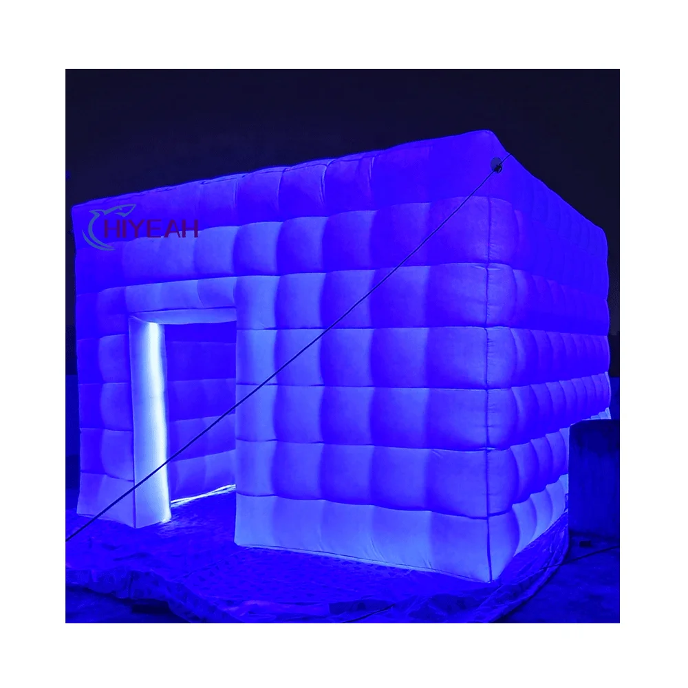 Black 360 Photo Booth Enclosure Inflatable Photobooth With Led Light Commercial