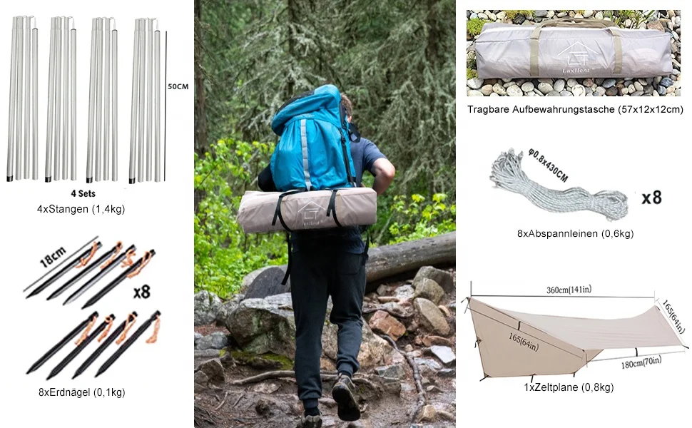 Camping Tent Tarps Waterproof Heavy Duty Waterproof Oxford Rain Tarp  Windproof Sun Shade Shelter for Backpacking Camping Travel