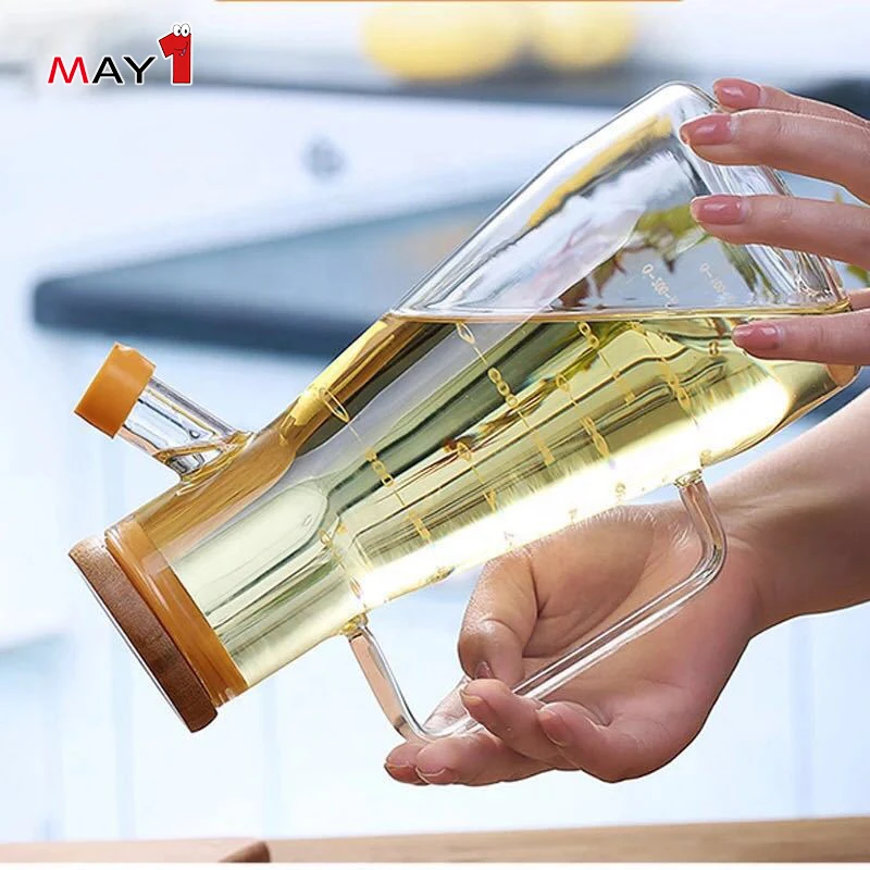
High clear borosilicate glass anti leakage olive oil dispenser 