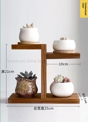 Multi-layer Solid Wood Desktop Flower Stand Indoor Wood Flower Pot Display Stand Rack Modern Plant Stand