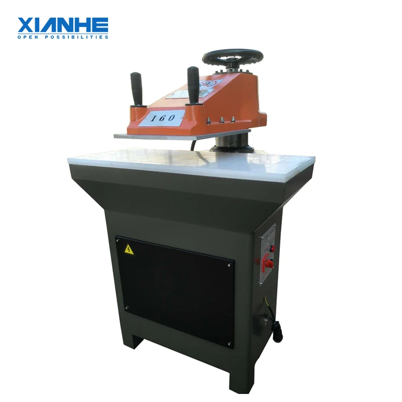 Swing arm die cutting press machine to cut shoe sole