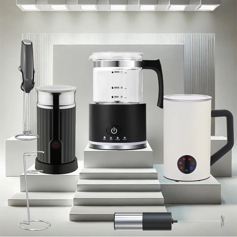 4 in 1 Automatic Warm and Cold Foam Maker Machine Milk Steamer Hand Coffee Whisk Electric Milk Frother Automatic Milk Frother