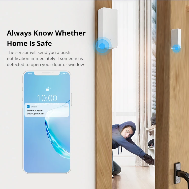  SONOFF DW2 Smart Home WiFi Safe Door Window SensorEasy To Fit In Alarm Security Lock Detector By