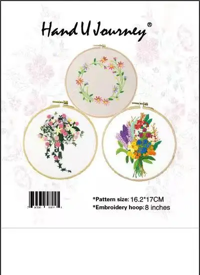 Xiurun 2021 Hot Sale DIY Embroidery  Kit Punch Needle Cross Stitches Blue Hydrangea Flower Pattern Embroidery Kit for Beginners