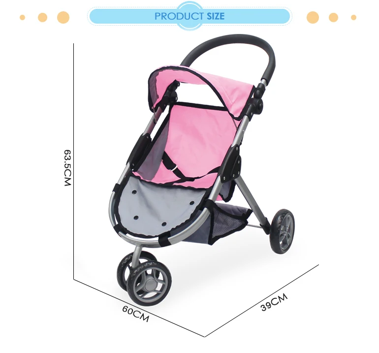 Fei Li stroller new arrivals 19mm baby toys  stroller for little girl playing with adjustable handle baby doll carriage