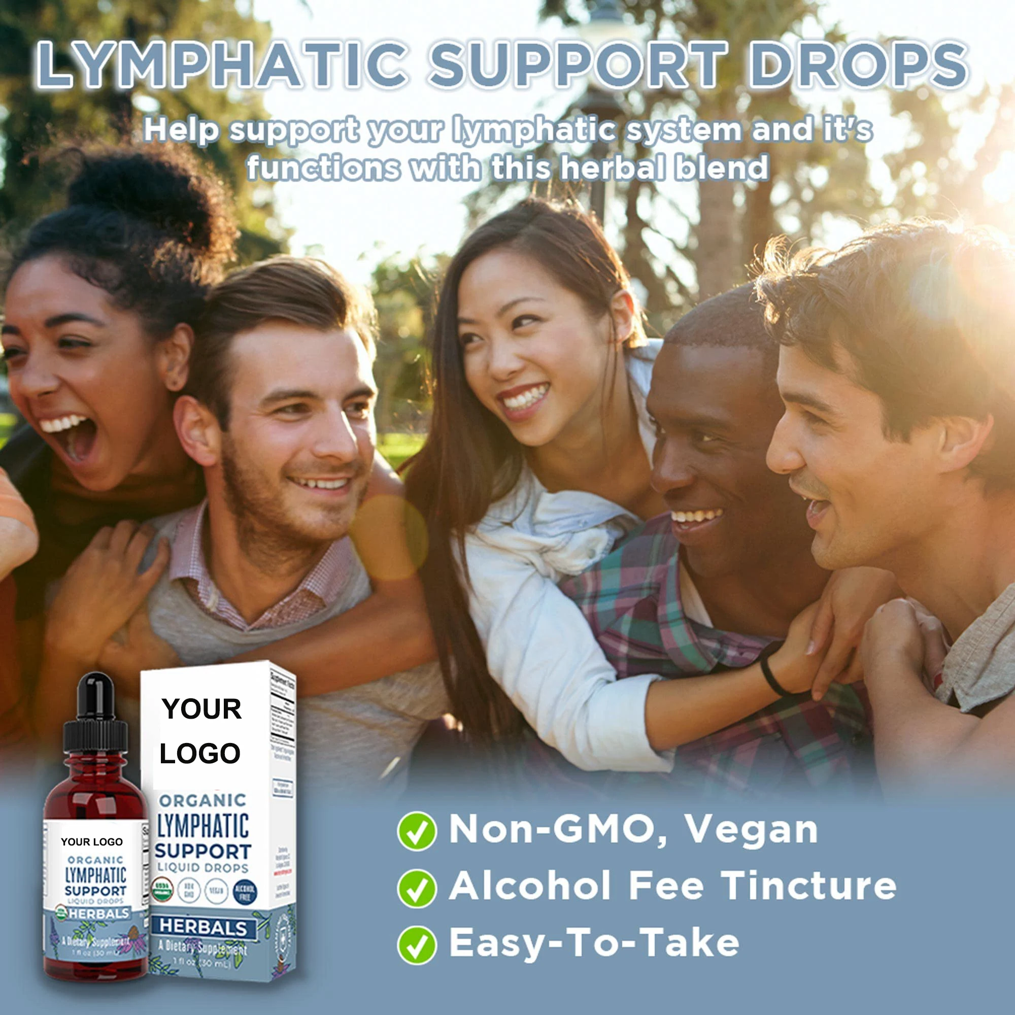 Organic Herbal Lymphatic Support Drops with Echinacea Elderberry for Lymphatic Support Immune Support Antioxidant