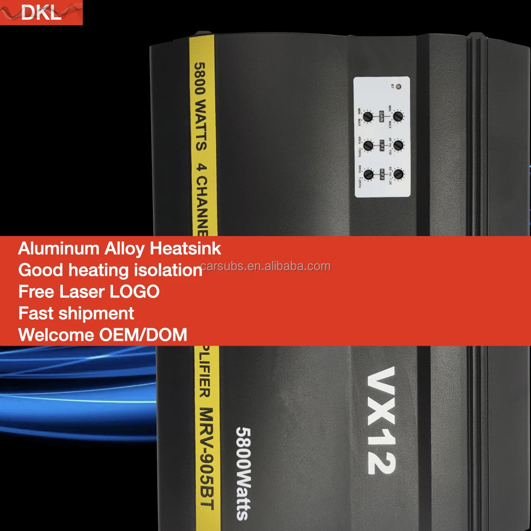 Sound Quality Customized RMS 75W 4CH Car Subwoofer Speaker Amplifier 4 Channels Peak 5800W Full range Car Amplifier Class AB