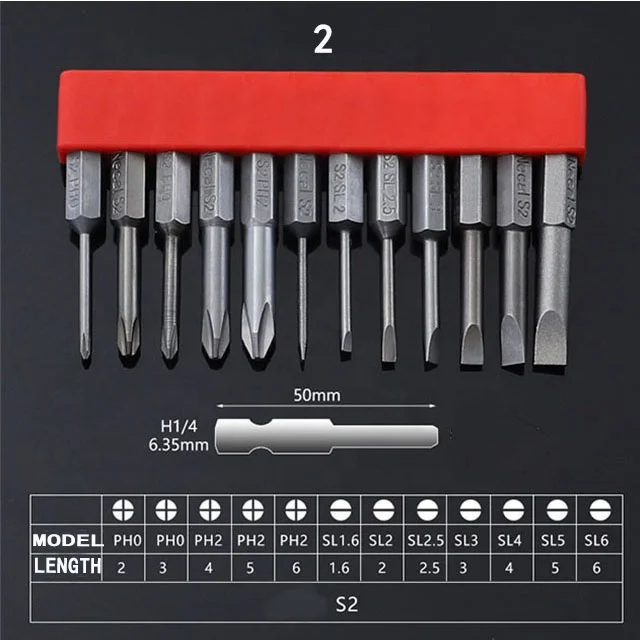 12 in 1  drill screwdriver bit set S5 alloy magnetic materials screwdriver tool set