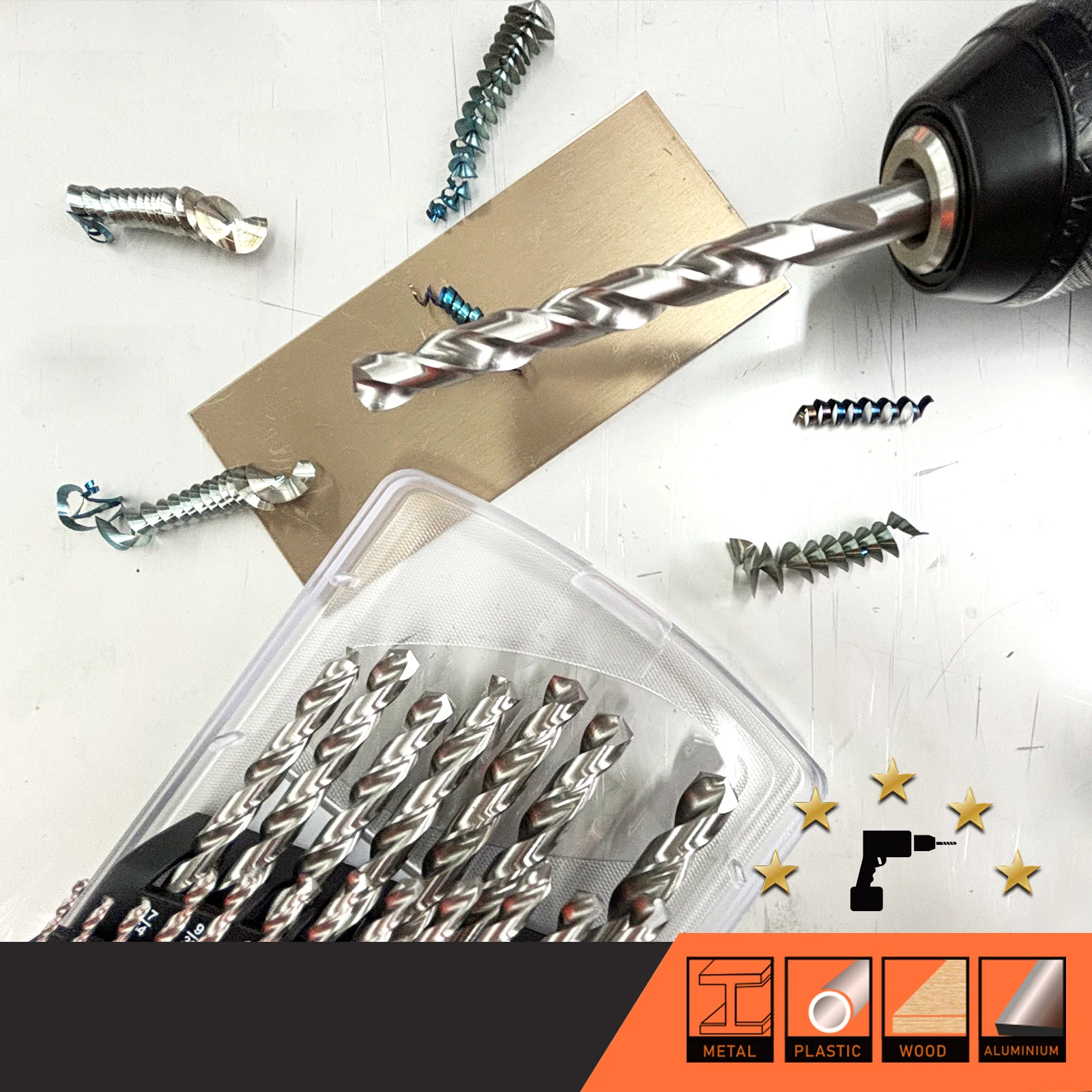 M35 M42  Hss Co 21-Piece High Speed Steel Twist Drill Set For Metal Drilling M2/HSS Drill Bits Set N TYPE /WHITE