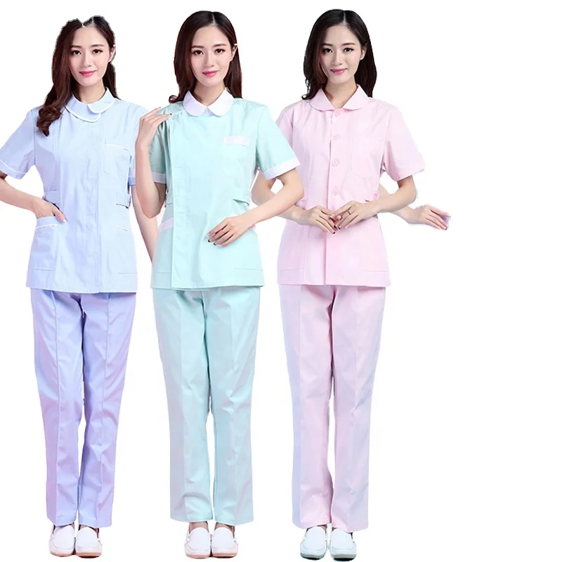 2024 OEM 100% Cotton Hospital Uniform Nursing Scrubs Suit Sets Logo Doctor Custom Scrubs Uniform Unisex Medical Scrubs