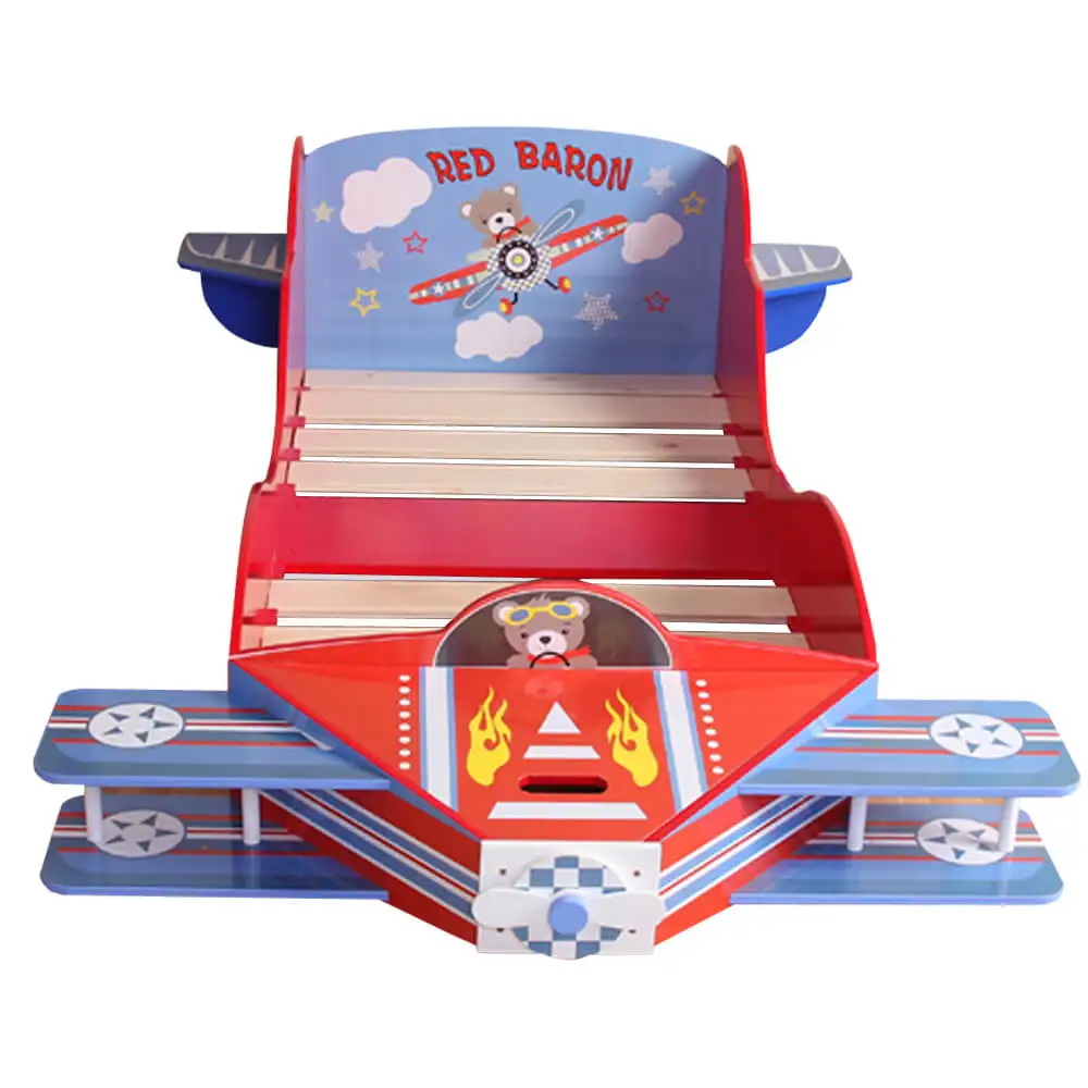 Kinder garden wooden children indoor furniture kids bedroom set plane design wooden children room furniture for boys