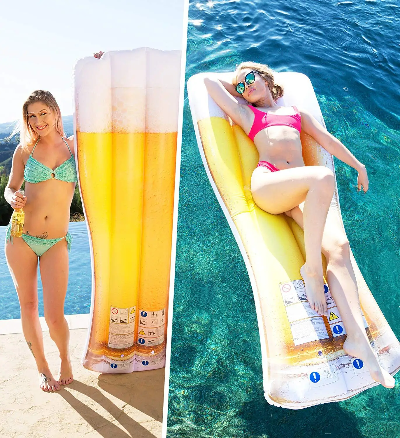 B03 Inflatable Beer Cup Glass Floating Air Mattress Summer Pool Lounge  inflatable pint of beer pool float