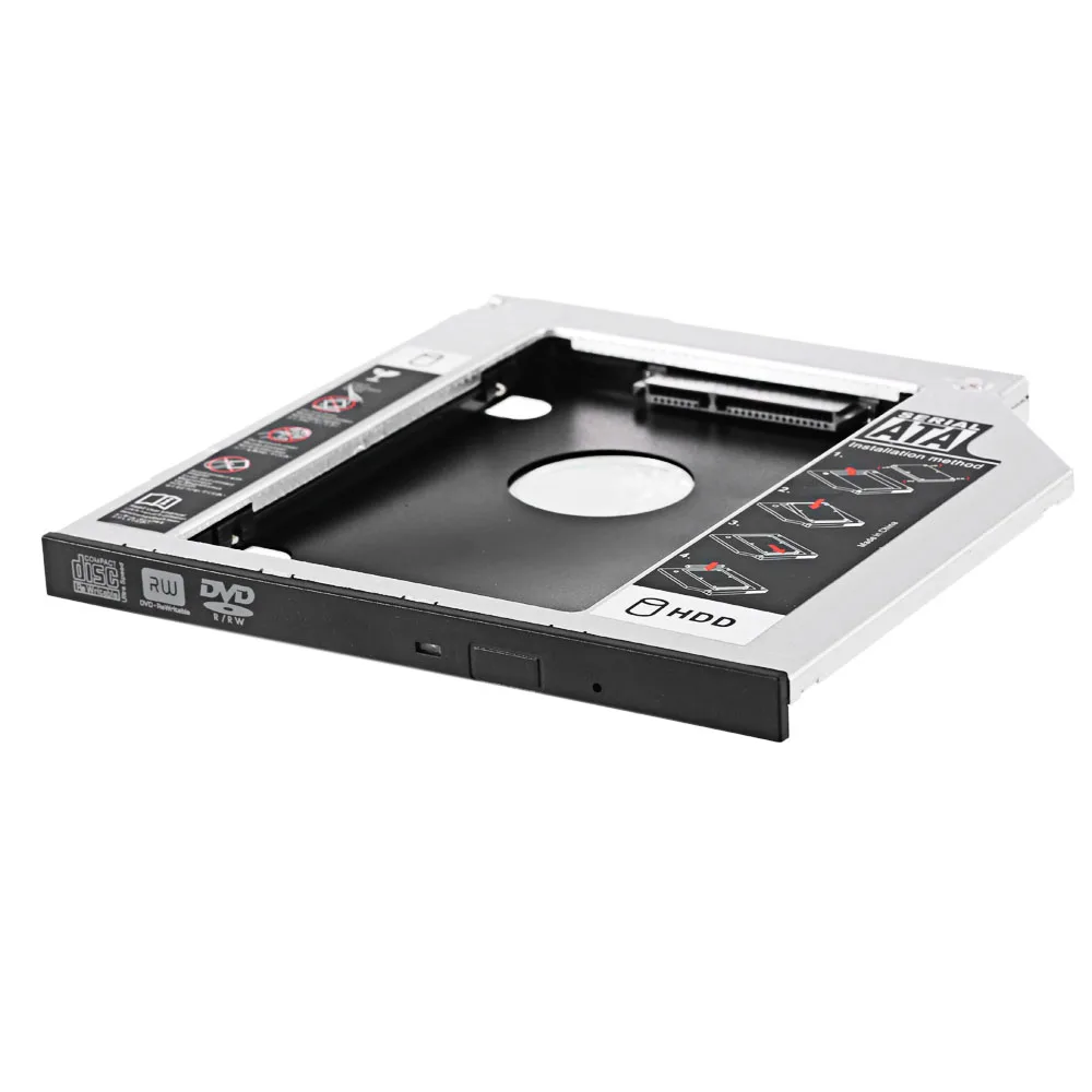 Алюминиевый 12 7 мм 2 5 дюйма 2-й жесткий диск Caddy SATA3.0 SSD кронштейн адаптер второй hdd caddy