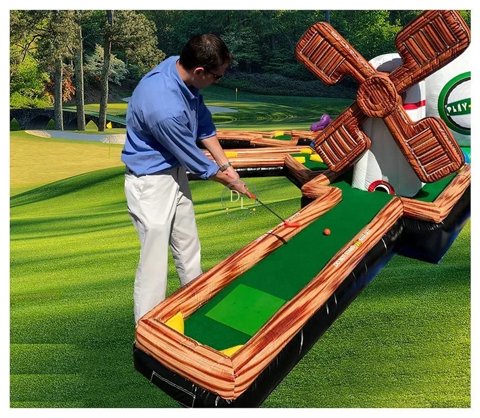 Inflatable Fun Play A Round 3/6/9 Holes Inflatable Mini Golf Crazy Putt Golf Course Sport Games