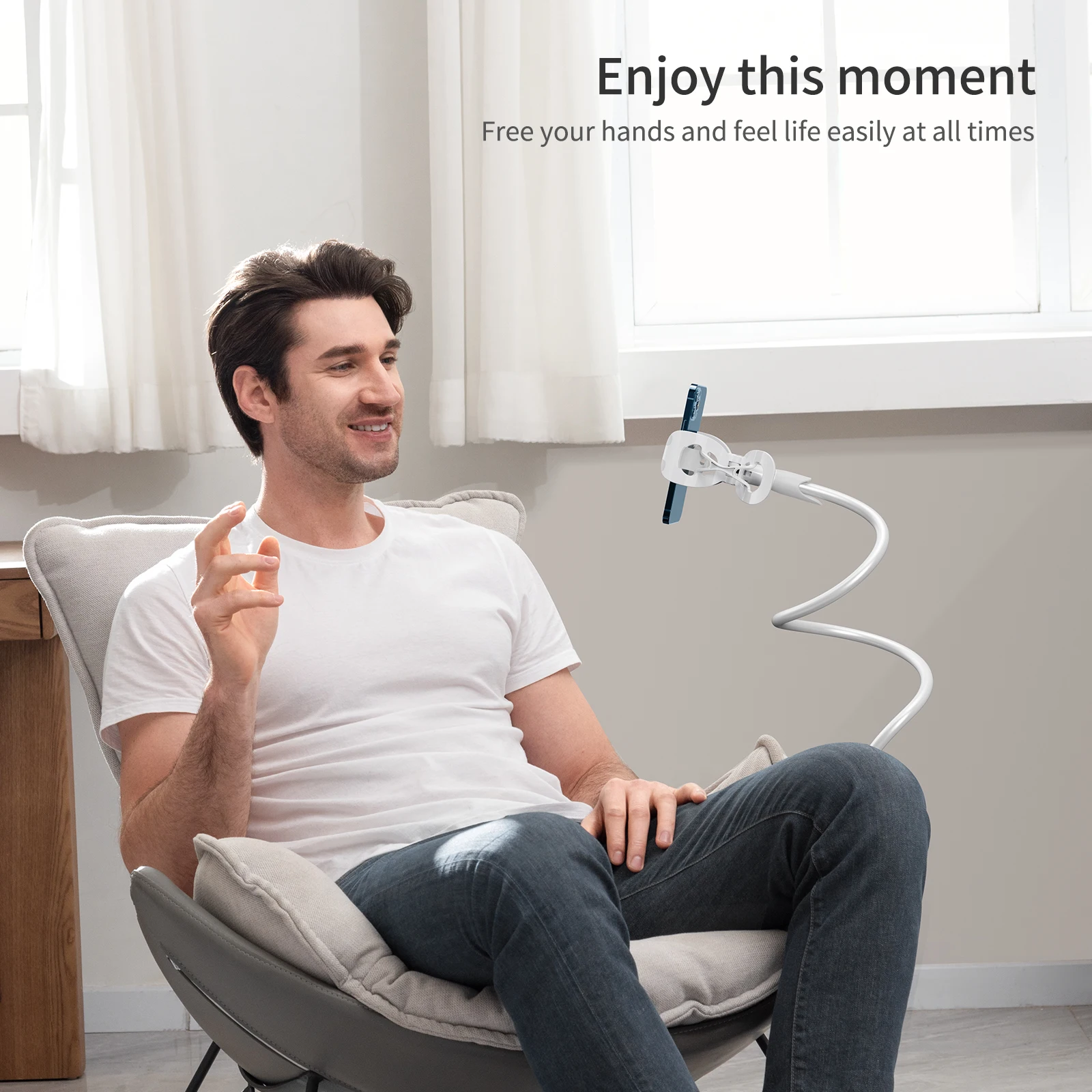 customizable flexible phone stand holder gooseneck mount ipad holder phone holder gravity for gym