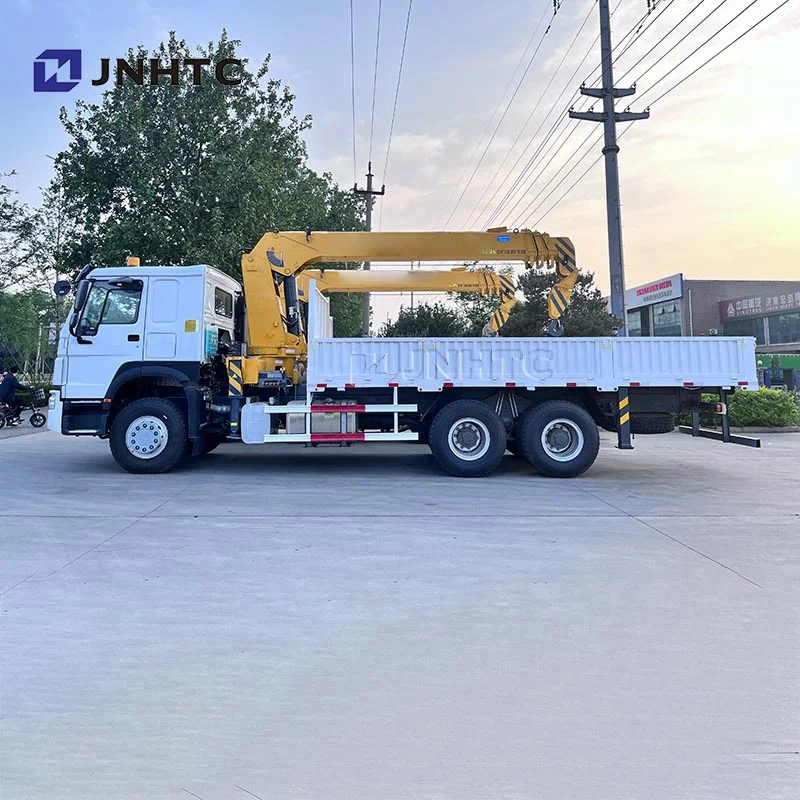 HOWO 6X4 Flatbed dropside cargo 20 Ton Truck Mounted Crane Large Hydraulic Boom Crane Truck for Weight Lifting