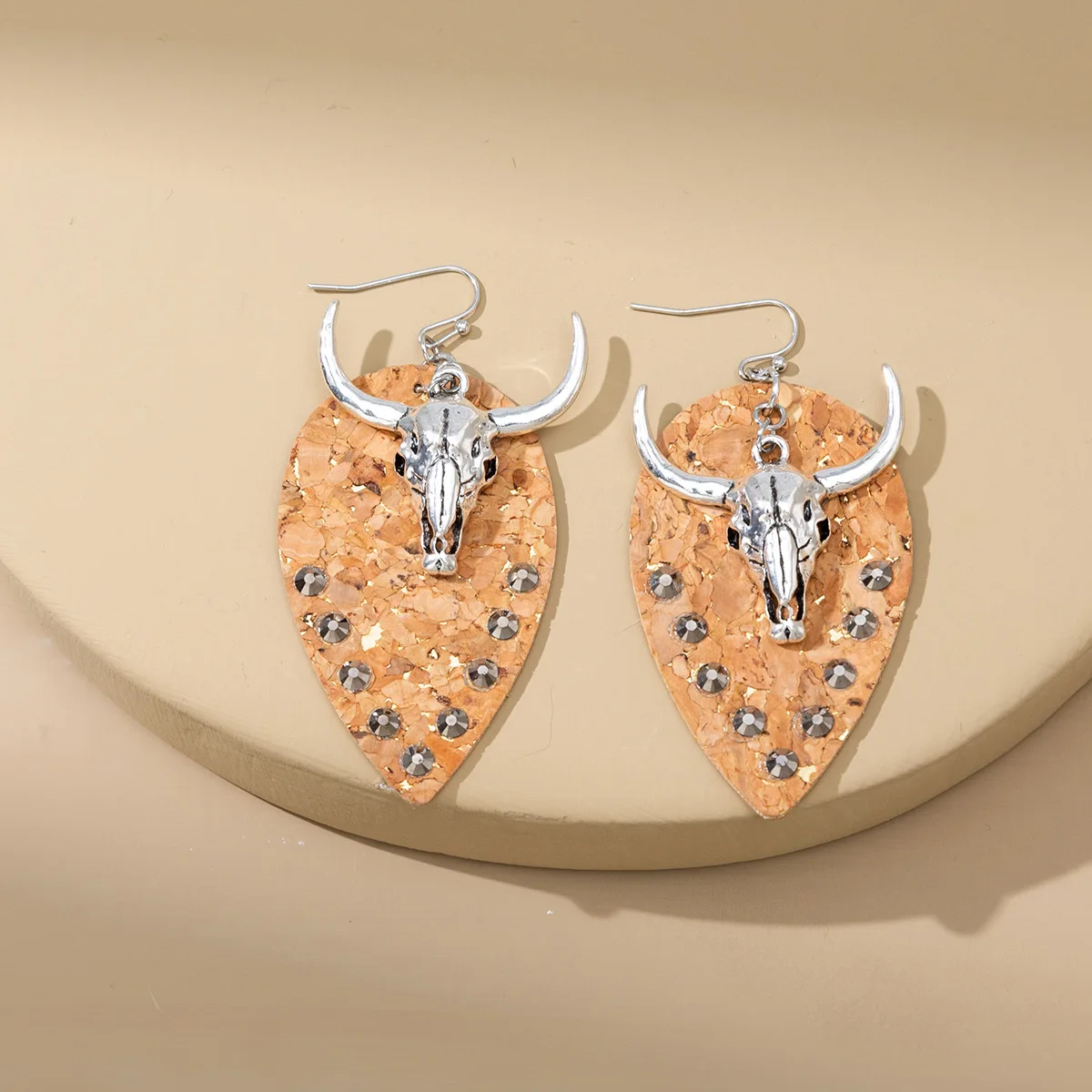 2022 Newest Bohemian Western Cute Cow Skull Leather Earrings