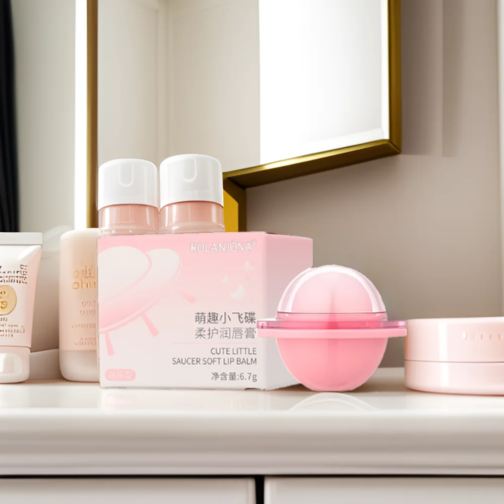 Hot Sale Private Label Rolanjona Nourishing Smooth Skin Care Moisturizing Natural Plant Extract Cute Little Saucer Soft Lip Balm