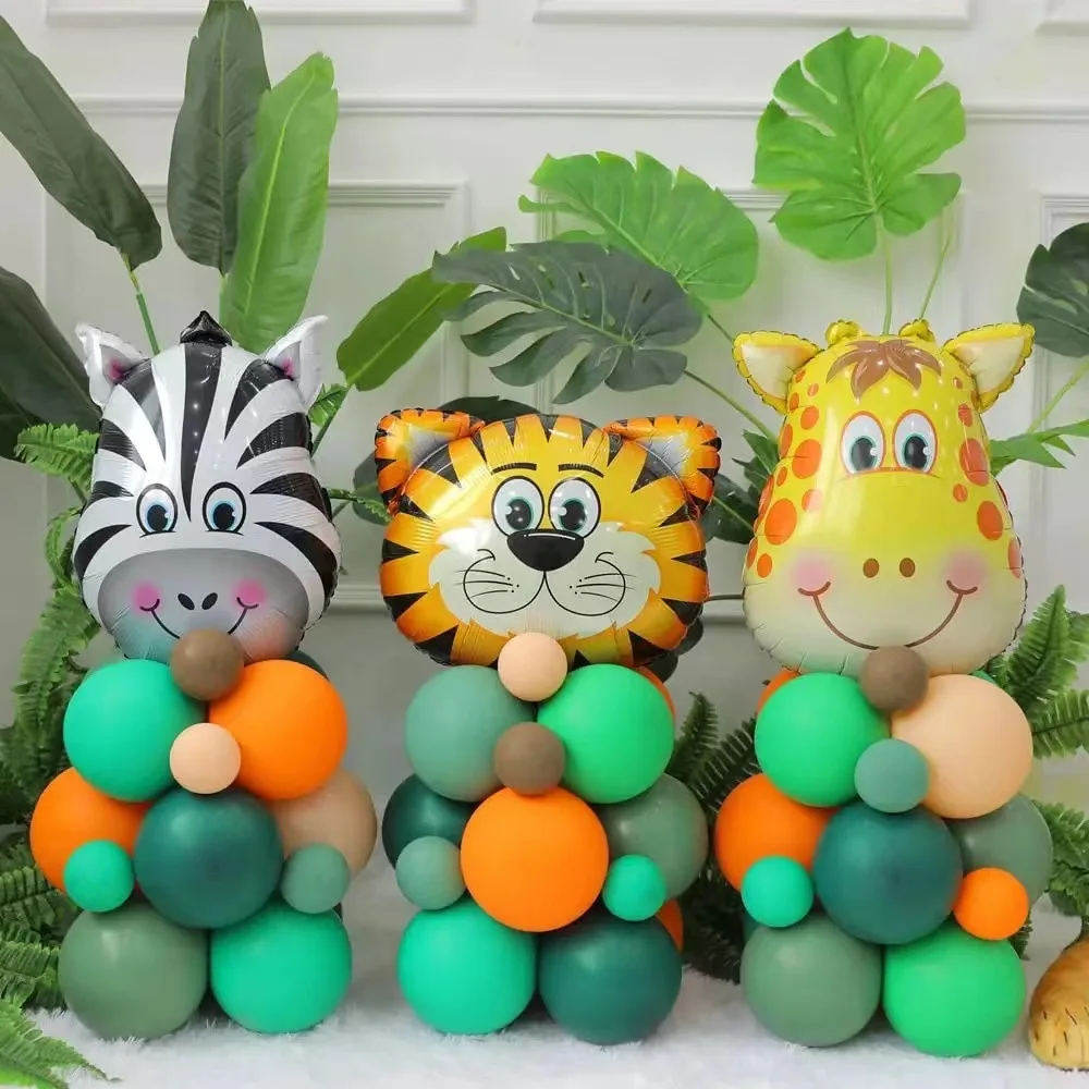 5 13 18 20 inch giraffe forest monkey zebra Tiger Zoo Balloons Baby Birthday New Born Decoration Theme Party Balloon Set
