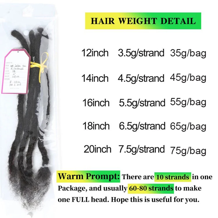 100% Dreadlocks Extensions Human Hair 8inch-20 inch Handmade  dreadlock hair for sale  crochet braid loc hair dreadlock