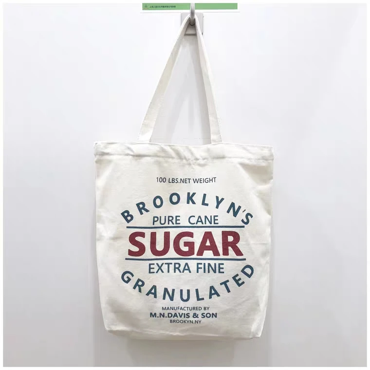 Promotion reusable vintage beige inside pocket blank canvas tote bag