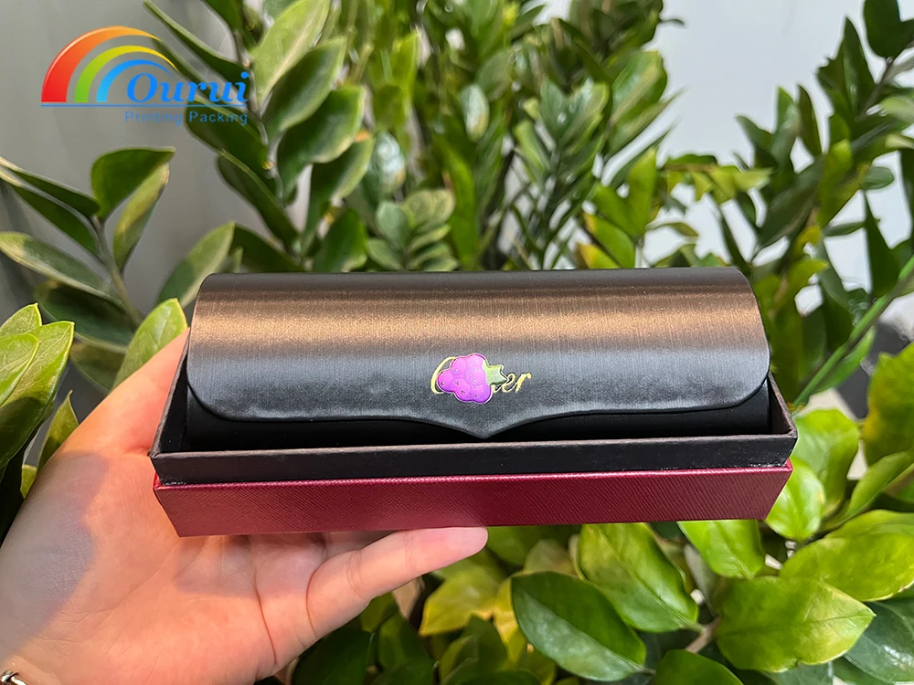 Red brand glasses case elegant luxury original design full set with accessories best gift packaging for women