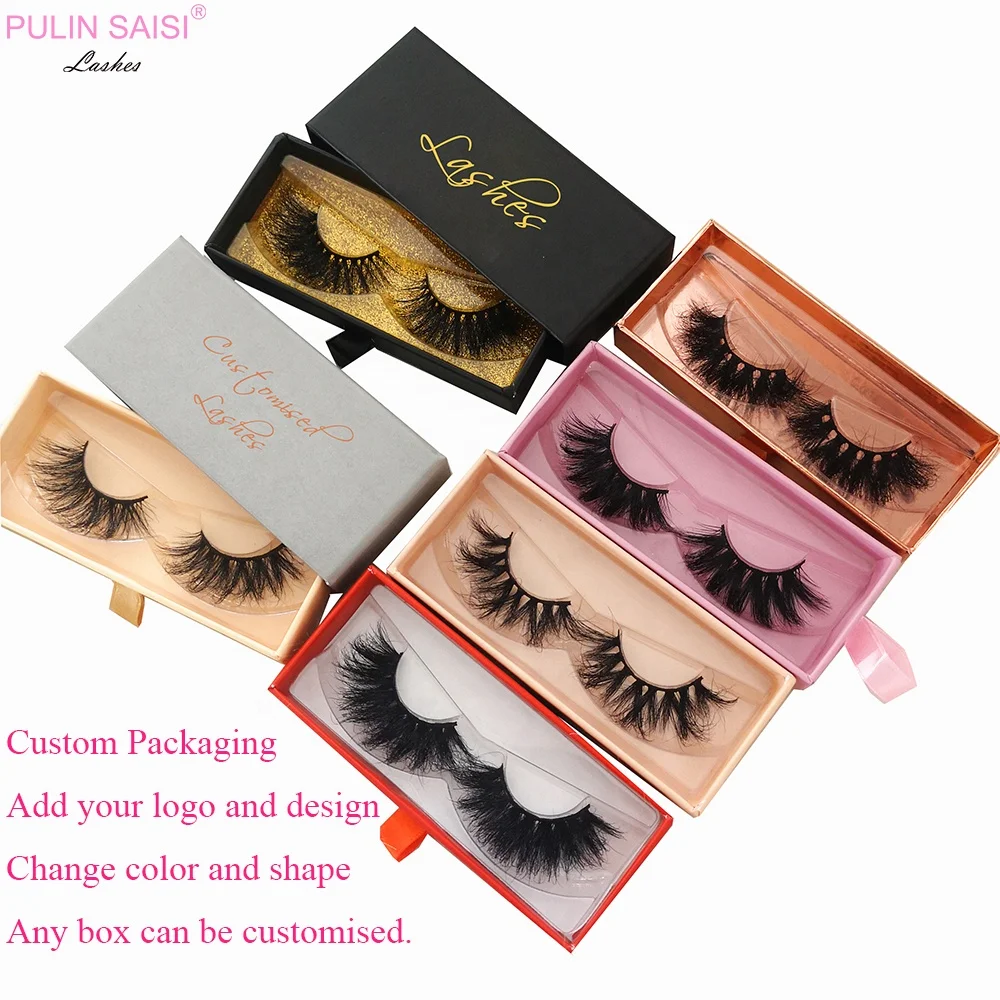 Own Brand Eyelash Boxfor Eyelash Box Eye Lashesh Box Blue 3d Mink Cosmetic Packaging Corrugated Board Handmade Hand Made Lashes