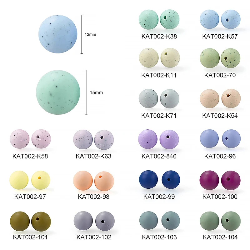 Wholesale Baby Silicone Teething Beads Toy Food Grade Infant Pacifier Soft Silicone Beads 15mm Silicone Beads